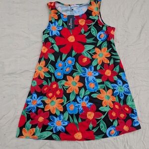 Vibrant Floral Midi Dress by Simple Fun
